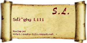 Sághy Lili névjegykártya