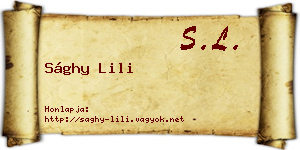 Sághy Lili névjegykártya